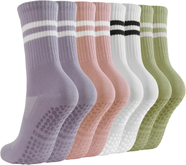 Women's Grip Crew Pilates Socks — front view